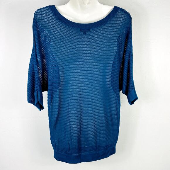 Express Blue Mesh  Top Size Small - Picture 2 of 6